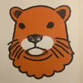 calm-otter, drawn as a two-ink screen-print otter