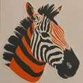 green-zebra, drawn as a two-ink screen-print zebra